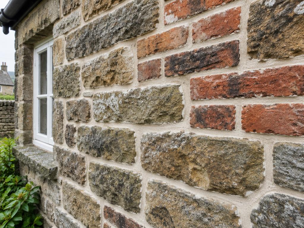Stone cottage wall in a North Yorkshire village